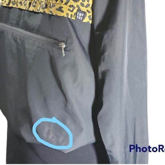 Empyre | Black and Leopard Print Windbreaker | Small - Picture 4 of 4